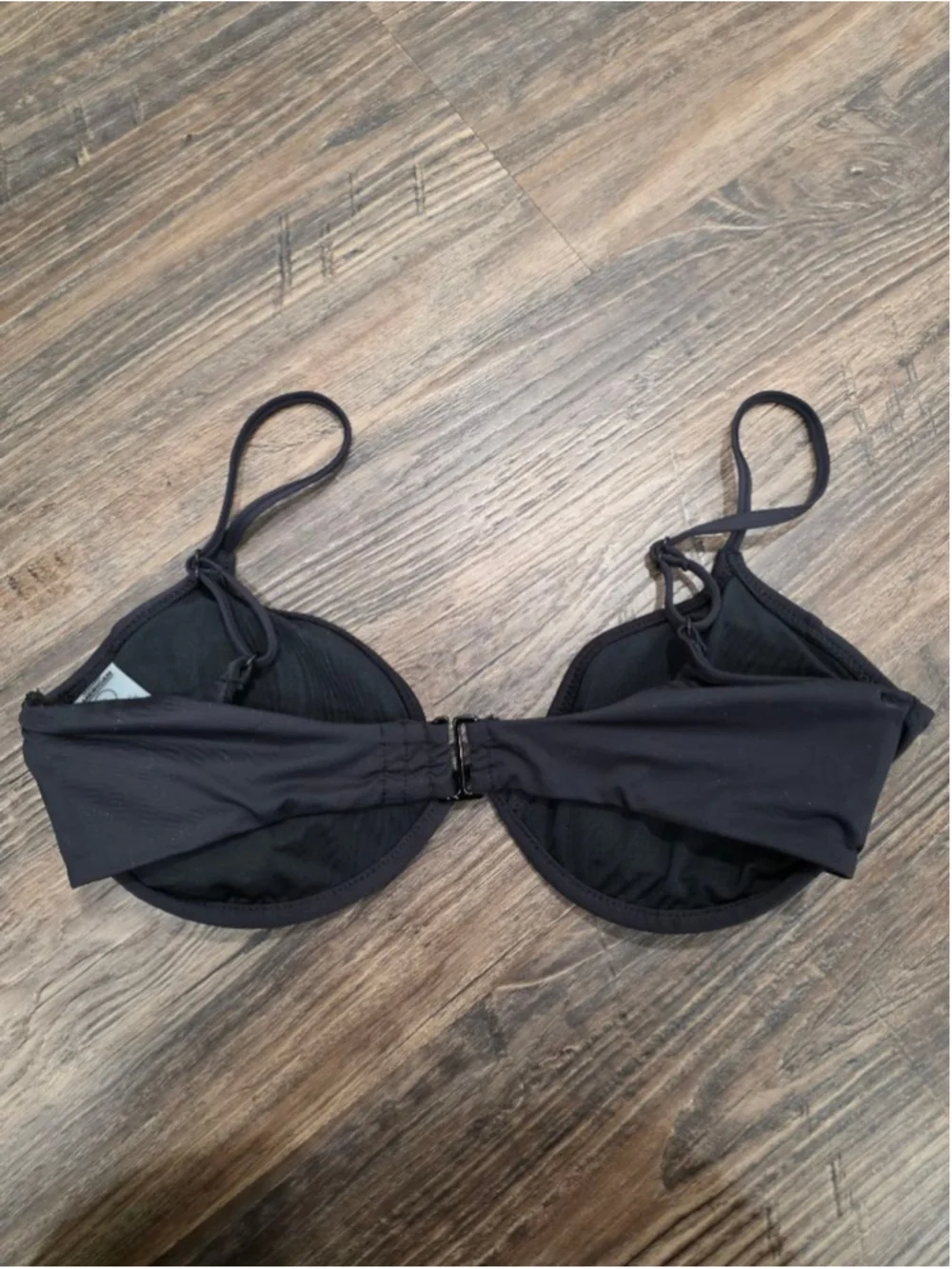 Good American Black Underwire Bikini Top Medium Size 2 Adjustable Swim Top
